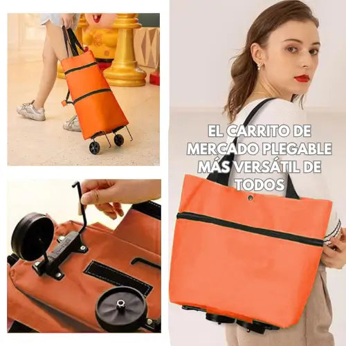 Roll&Go | Bolsa de mercado expansible con ruedas, 3 en 1