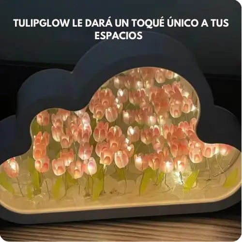 TulipGlow | Lámpara-espejo nube de tulipanes