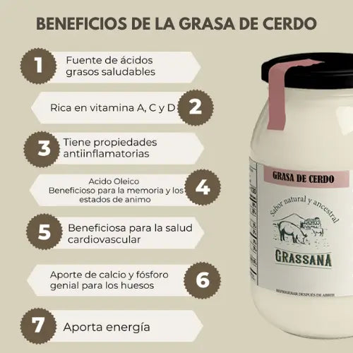 Grasa manteca de cerdo 100% natural - con registro INVIMA