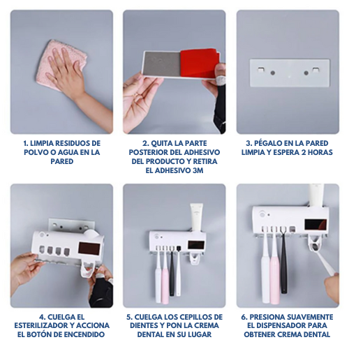 CleanHold | Soporte esterilizador UV de cepillos de dientes