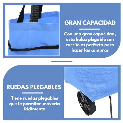 Roll&Go | Bolsa de mercado expansible con ruedas, 3 en 1