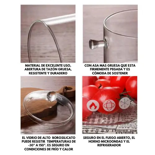 ClearCook | Olla de vidrio templado resistente al calor y frío