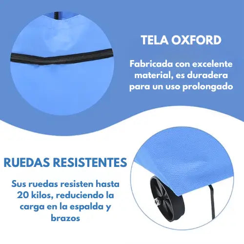 Roll&Go | Bolsa de mercado expansible con ruedas, 3 en 1