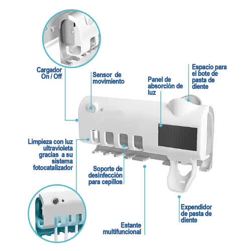 CleanHold | Soporte esterilizador UV de cepillos de dientes
