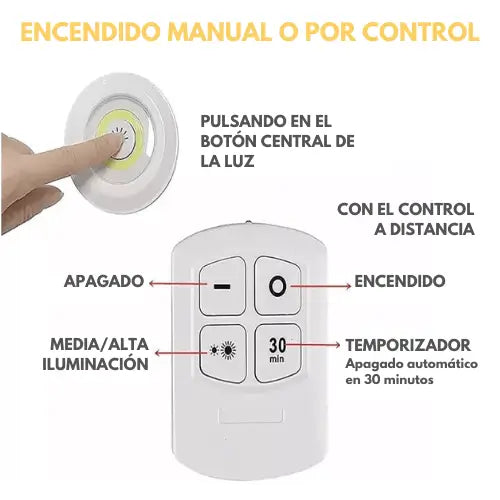 LightMaster | Juego luces inalámbricas ahorradoras x3