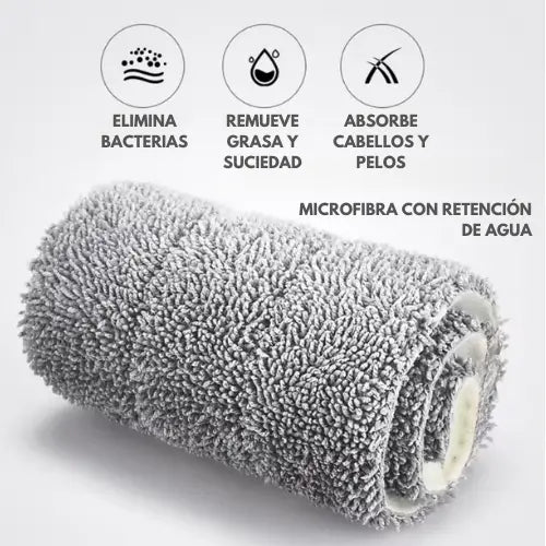 UltraMop | Trapero absorbente 360º con escurridor + Balde plegable