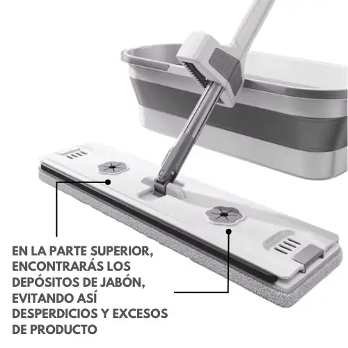 UltraMop | Trapero absorbente 360º con escurridor + Balde plegable