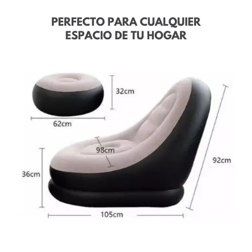 AirPuff | Sofá inflable con almohadilla para pies