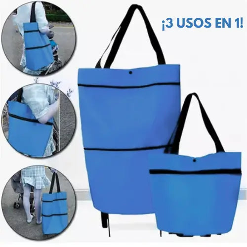 Roll&Go | Bolsa de mercado expansible con ruedas, 3 en 1