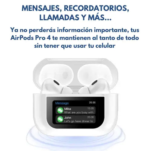 AirPods Pro 4 | Audífonos inalámbricos con estuche de pantalla táctil