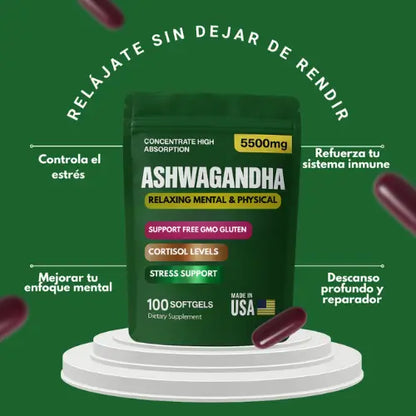 Ashwagandha | Adaptógeno antiestres, reduce el cortisol x 100 cápsulas