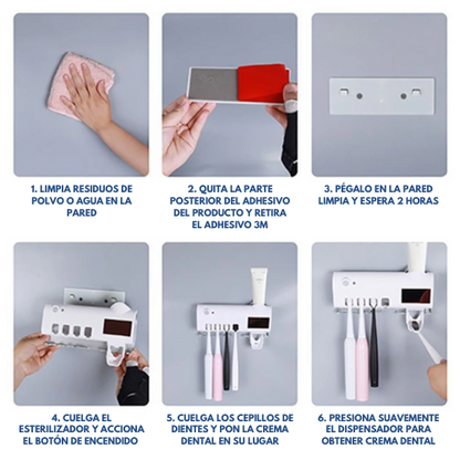 CleanHold | Soporte esterilizador UV de cepillos de dientes