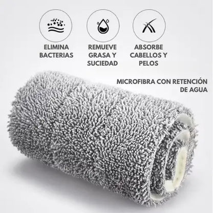 UltraMop | Trapero absorbente 360º con escurridor + Balde plegable