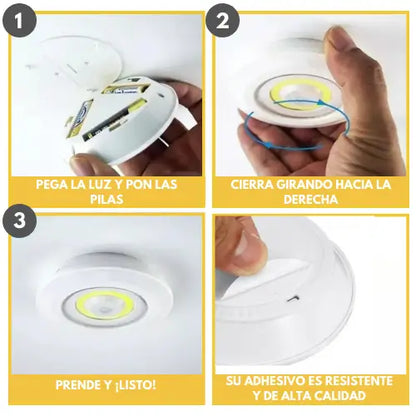 LightMaster | Juego luces inalámbricas ahorradoras x3