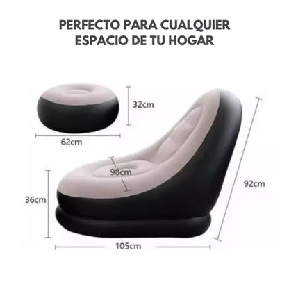 AirPuff | Sofá inflable con almohadilla para pies